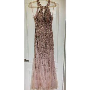 Aspeed Champagne & Purple Sequin Prom Dress